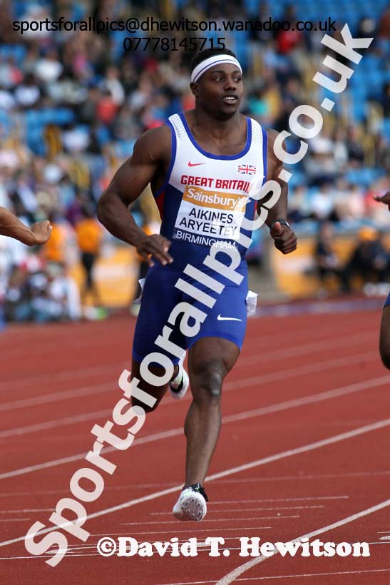 Mens 100 metres, Sainsbury's British Champs, Alexander Stadium, Birmingham. Photo: David T. Hewitson/Sprts for All Pics